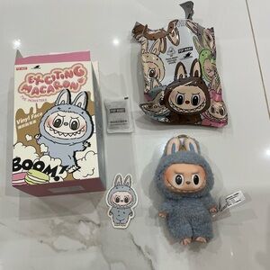 Pop Mart The Monsters Exciting Macaron Labubu Plush Pendant - Sea Salt Coconut